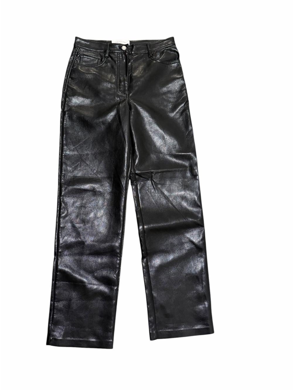 Aritzia Wilfred The Melina Pant High Waisted Vegan Leather Black Size 4 - Picture 4 of 6